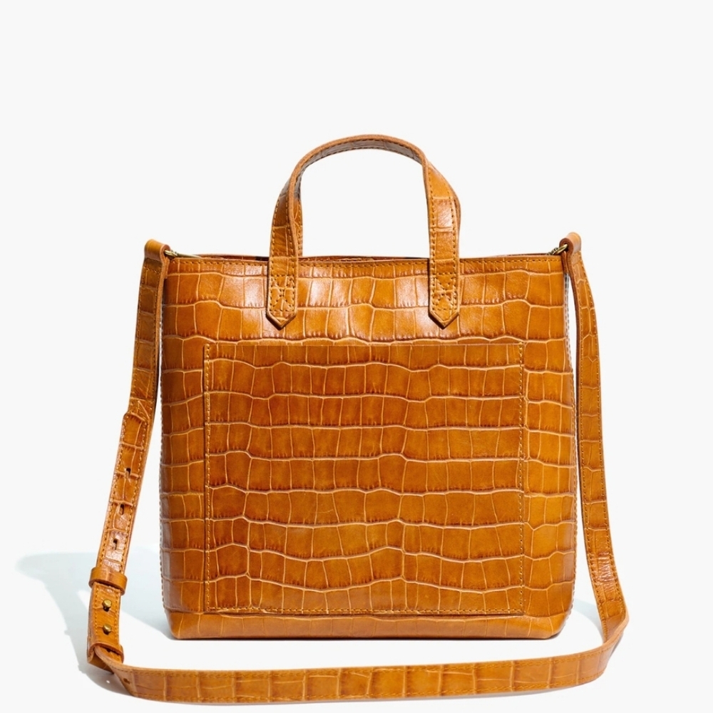 The Zip-Top Small Transport Crossbody: Croc Embossed Leather Edition - Picture 1 of 5